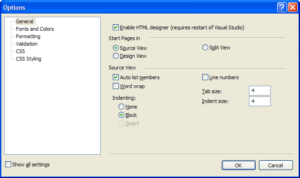 Turn on HTML designer in Visual Studio 2010