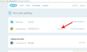 Настройки учетной записи Skype
