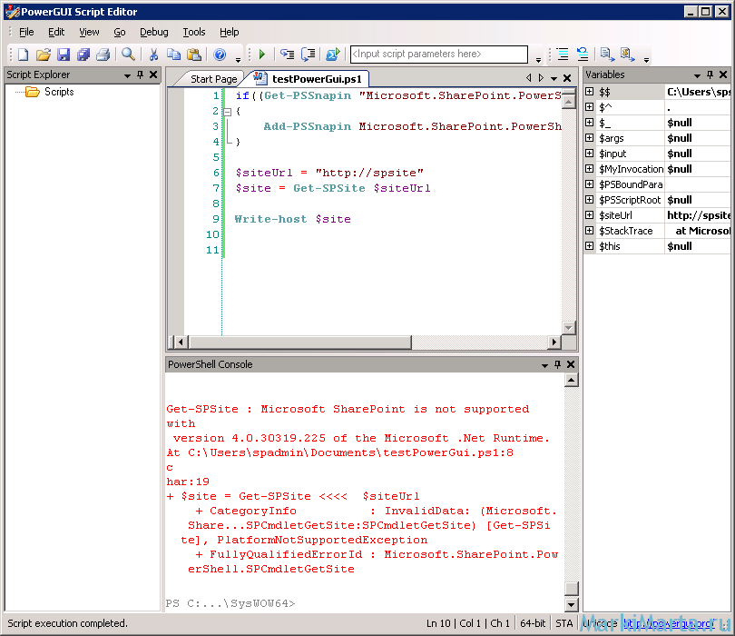 PowerGUI & Microsoft SharePoint