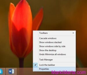 Figure 1. Right click on TaskBar