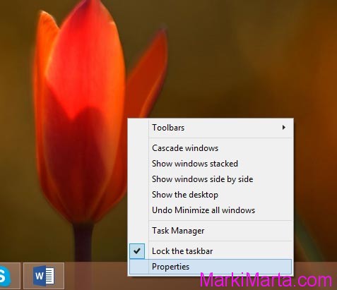 Figure 1. Right click on TaskBar