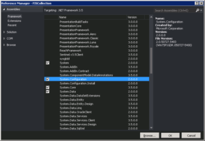 Figure 2. Adding reference "System.Configuration"