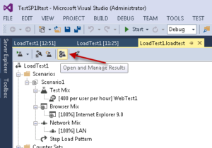 Figure 1. "Open and Mange Results" button
