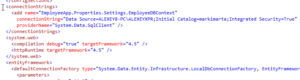 Figure 3. connectionStrings in web.config