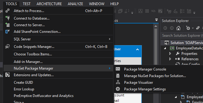 Execute Package Manager Console